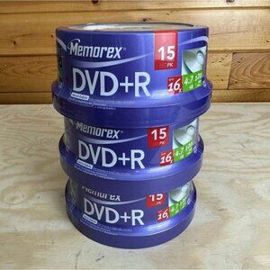 Lot Of 3 Memorex DVD+R 16x 4.7GB 120 Min 45 Dvds 3 Packs Of 15